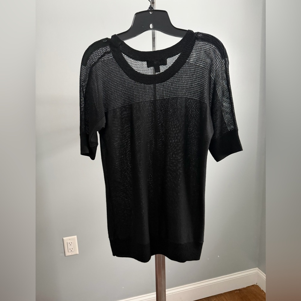 Moschino Black Mesh Short Sleeve Top